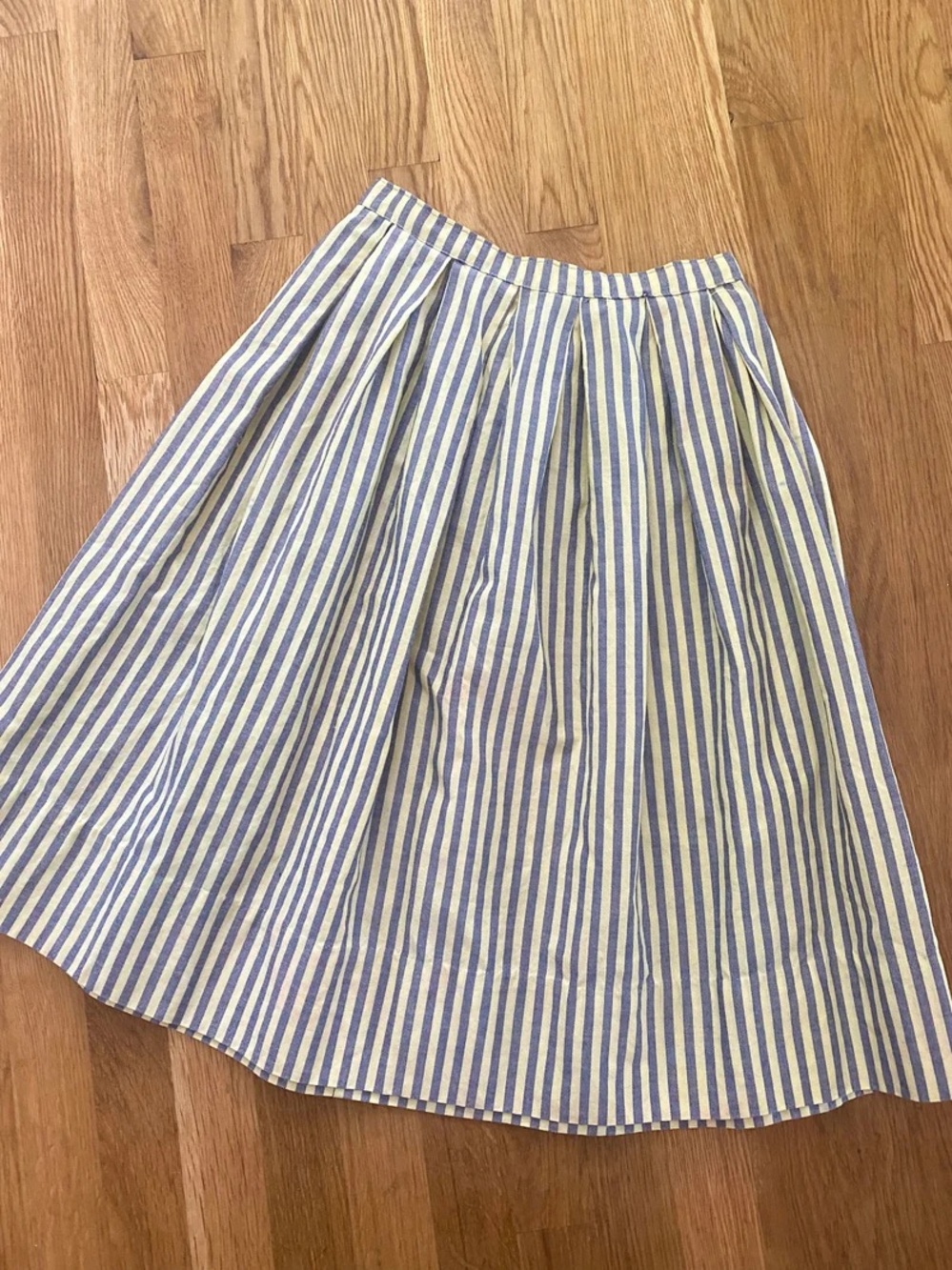 1940s Chartreuse and Gray Striped Skirt Styled by Gurian!